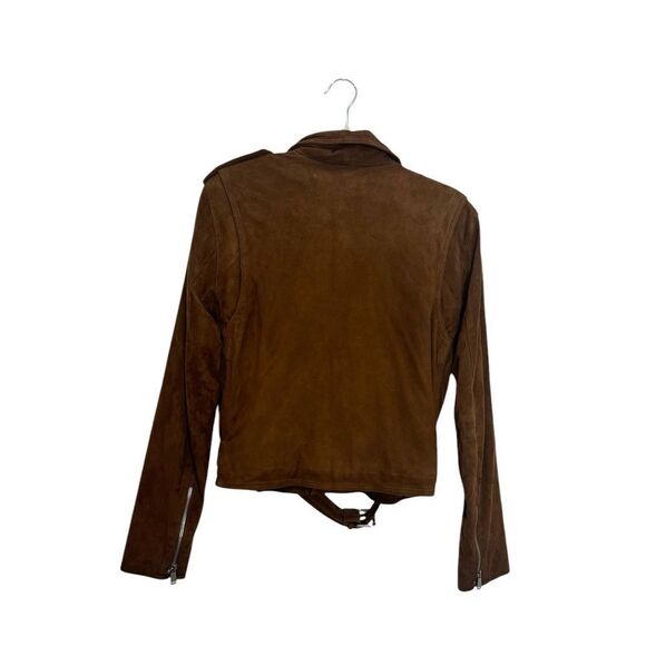 Polo Ralph Lauren notched-collar brown suede biker jacket - Picture 8 of 14